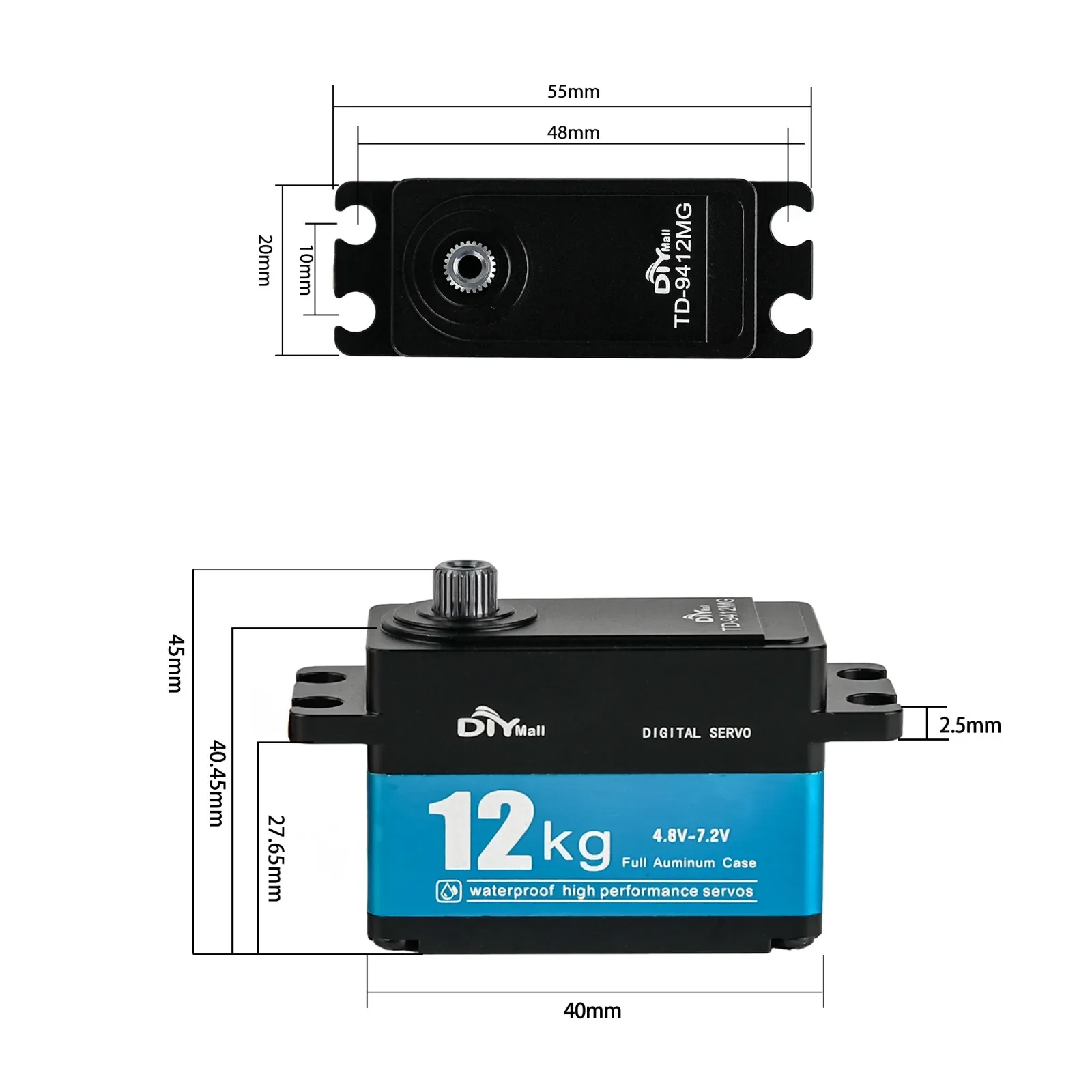 12KG TD-9412MG motore a spazzo - Rc Car Servo recensione e prezzo